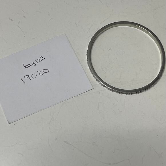 LOFT Ann Taylor silver tone bangle bracelet rhinestone signed costume jewelry - Picture 9 of 9